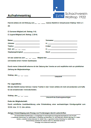 Aufnahmeantrag